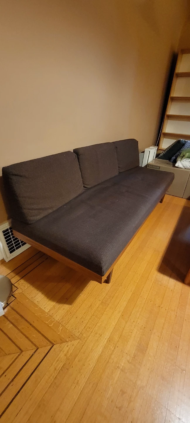 Teak Convertible Brown Sofa Bed - photo 2