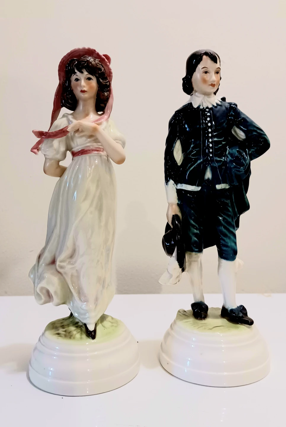 Vtg. W. German Goebel Blueboy & Pinkie Statues
