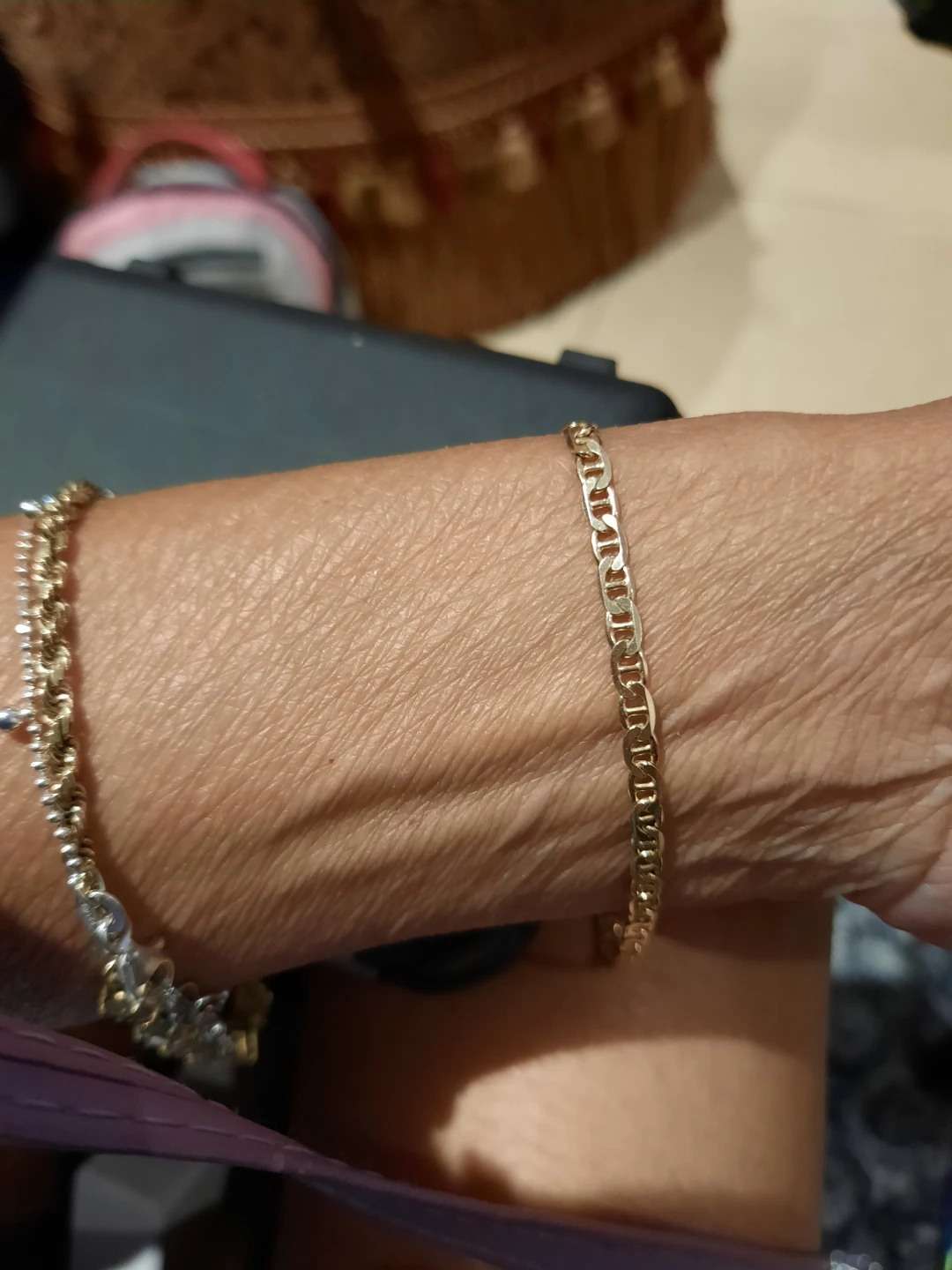 14K Yellow Gold over Sterling Silver Mariner Chain Bracelet