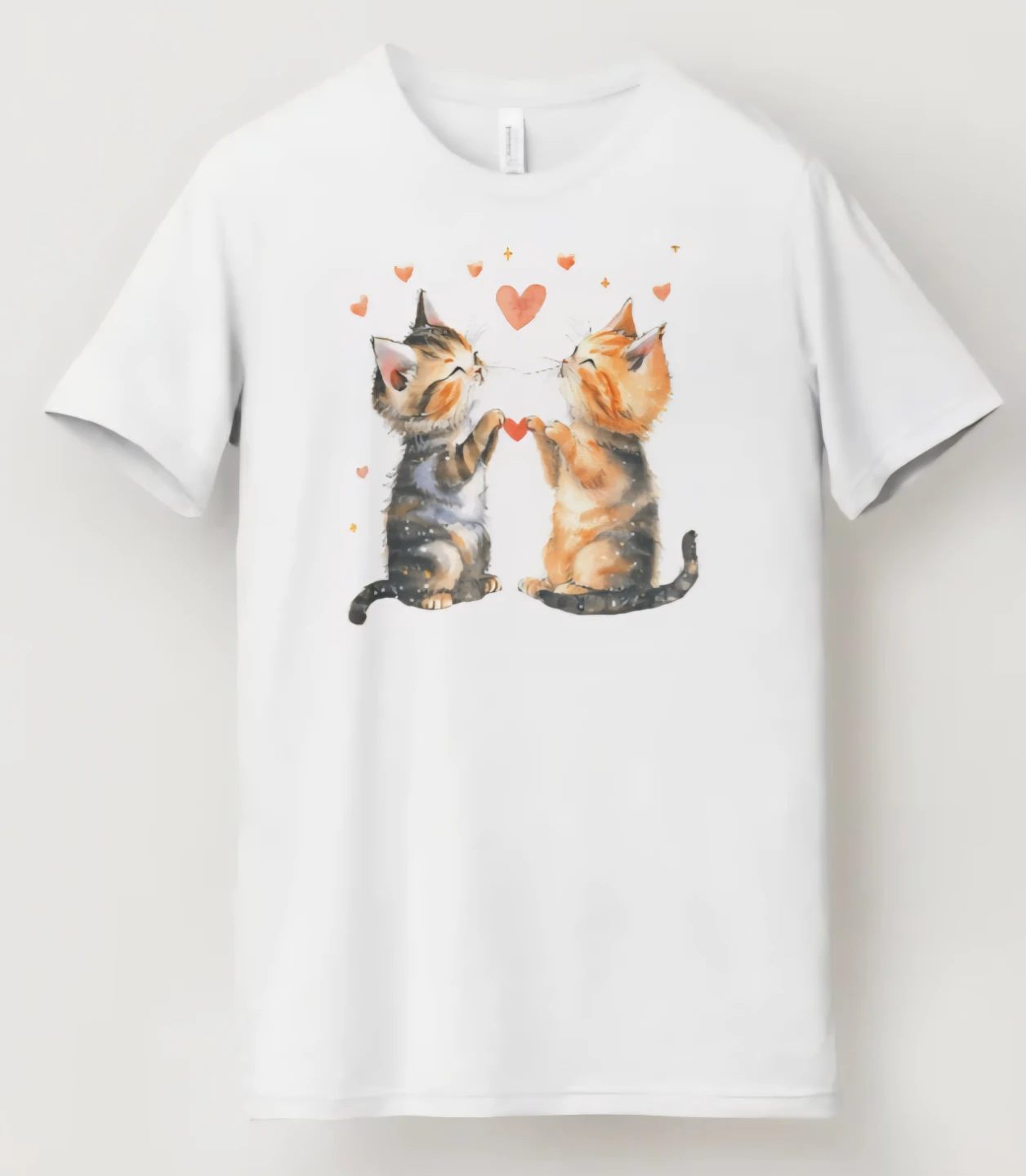 White T-Shirt with Cute Kitten Graphic - photo 3