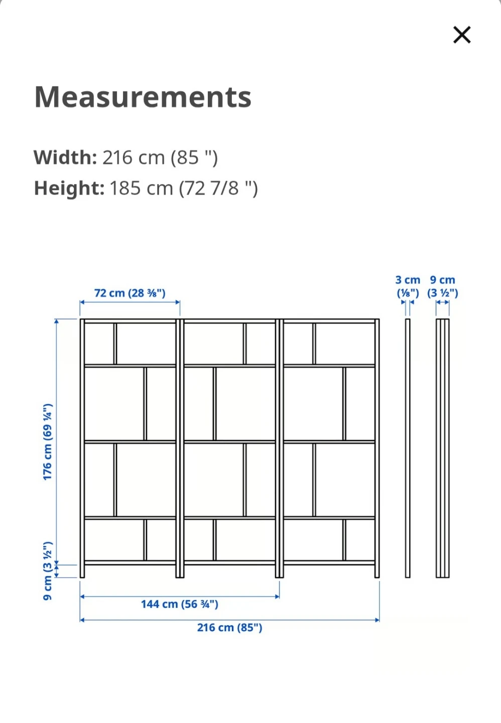 Folding Room Divider Screen - Black Frame - photo 4