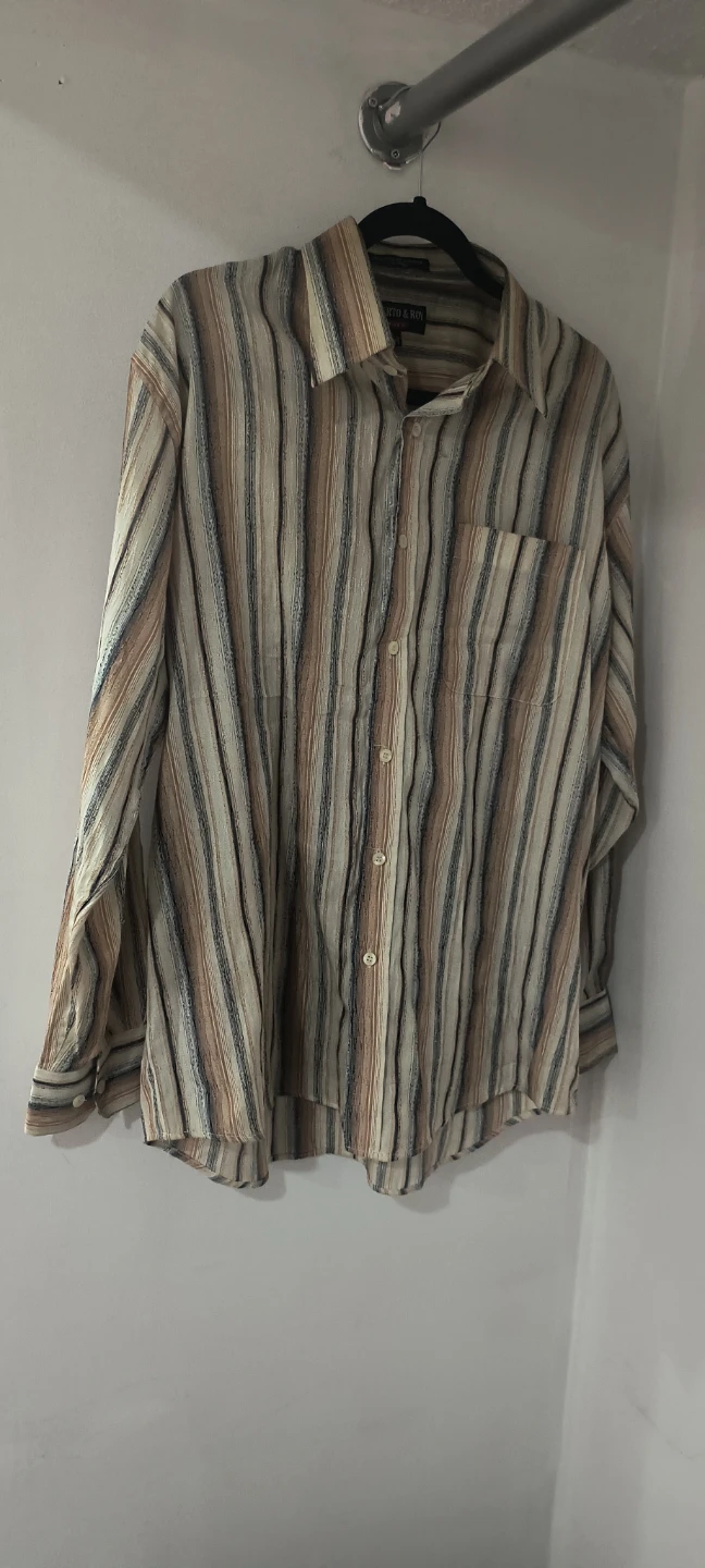 Alberto & Roy Striped Shirt - Size L 🧡