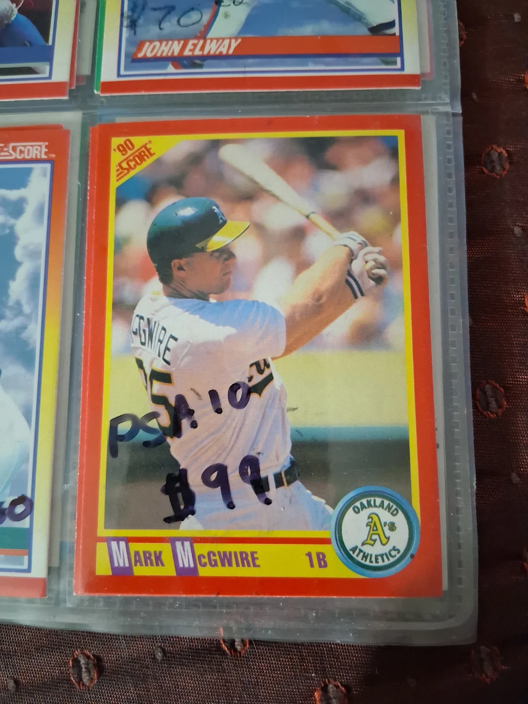 Mark McGwire '90 Score Baseball Card