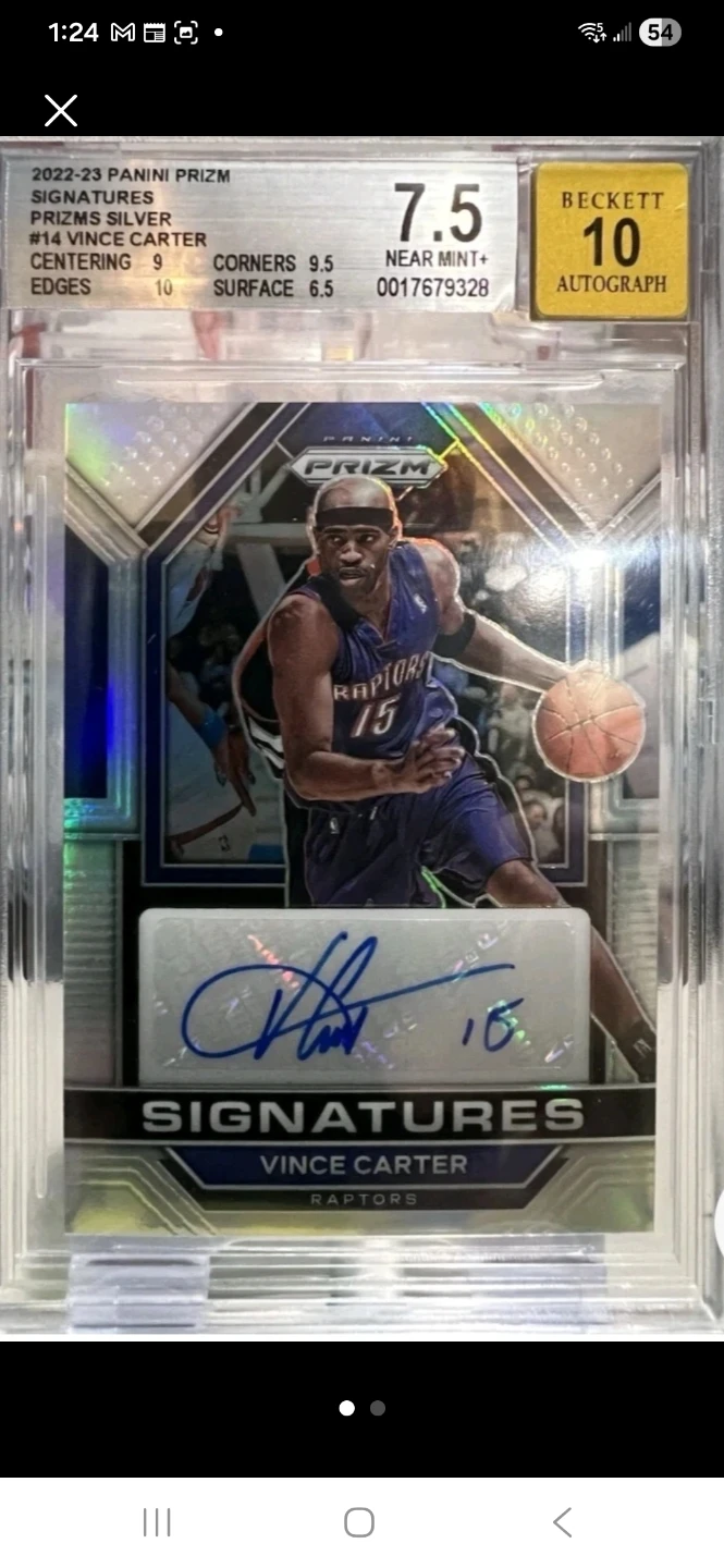 2022-23 Panini Prizm Vince Carter Autograph