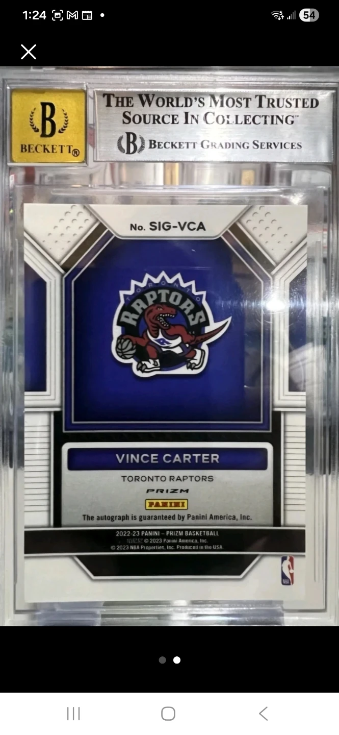 2022-23 Panini Prizm Vince Carter Autograph - photo 2
