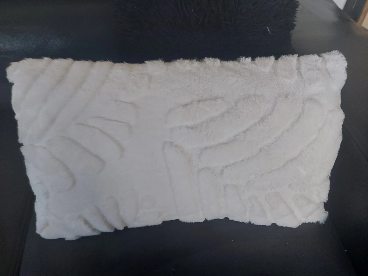 White Faux Fur Decorative Pillow