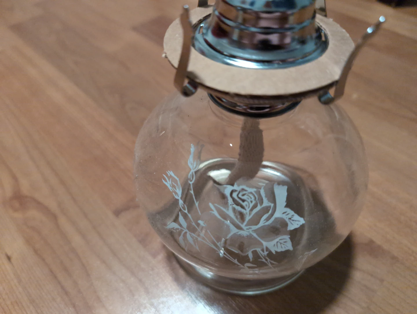 Lamplight Farms Rose Etched Glass Oil Lamp - photo 3
