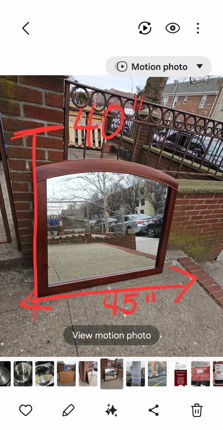 Wooden Framed Beveled Arch Mirror - 45" x 40" - photo 4
