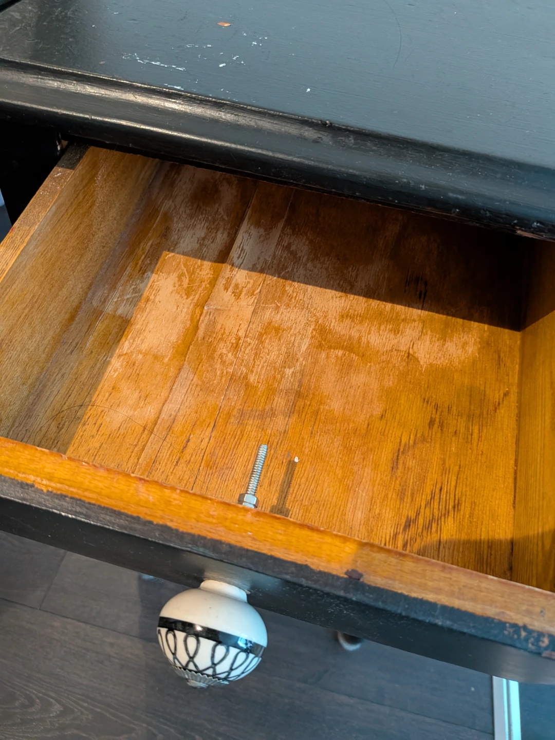 Black Accent Table with Drawer - Used condition⚡【Moving sale❗】 - photo 2