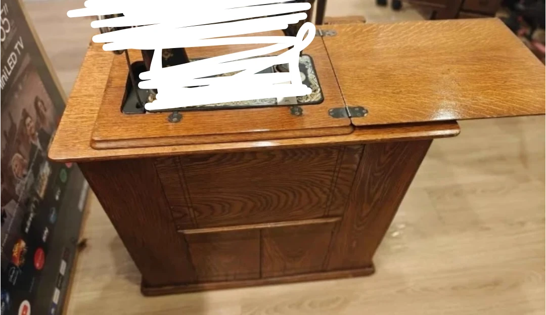 Antique Wooden Sewing Machine Cabinet - photo 2