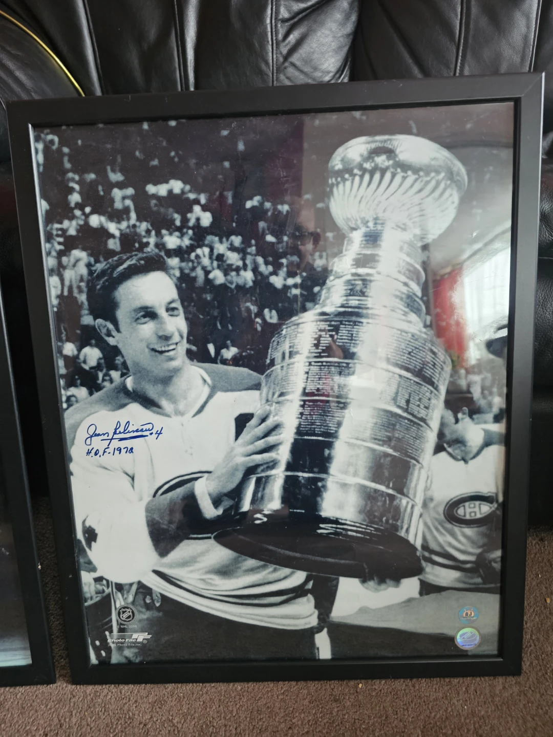 Jean Béliveau Montreal Canadiens 1971 Stanley Cup Framed Photo