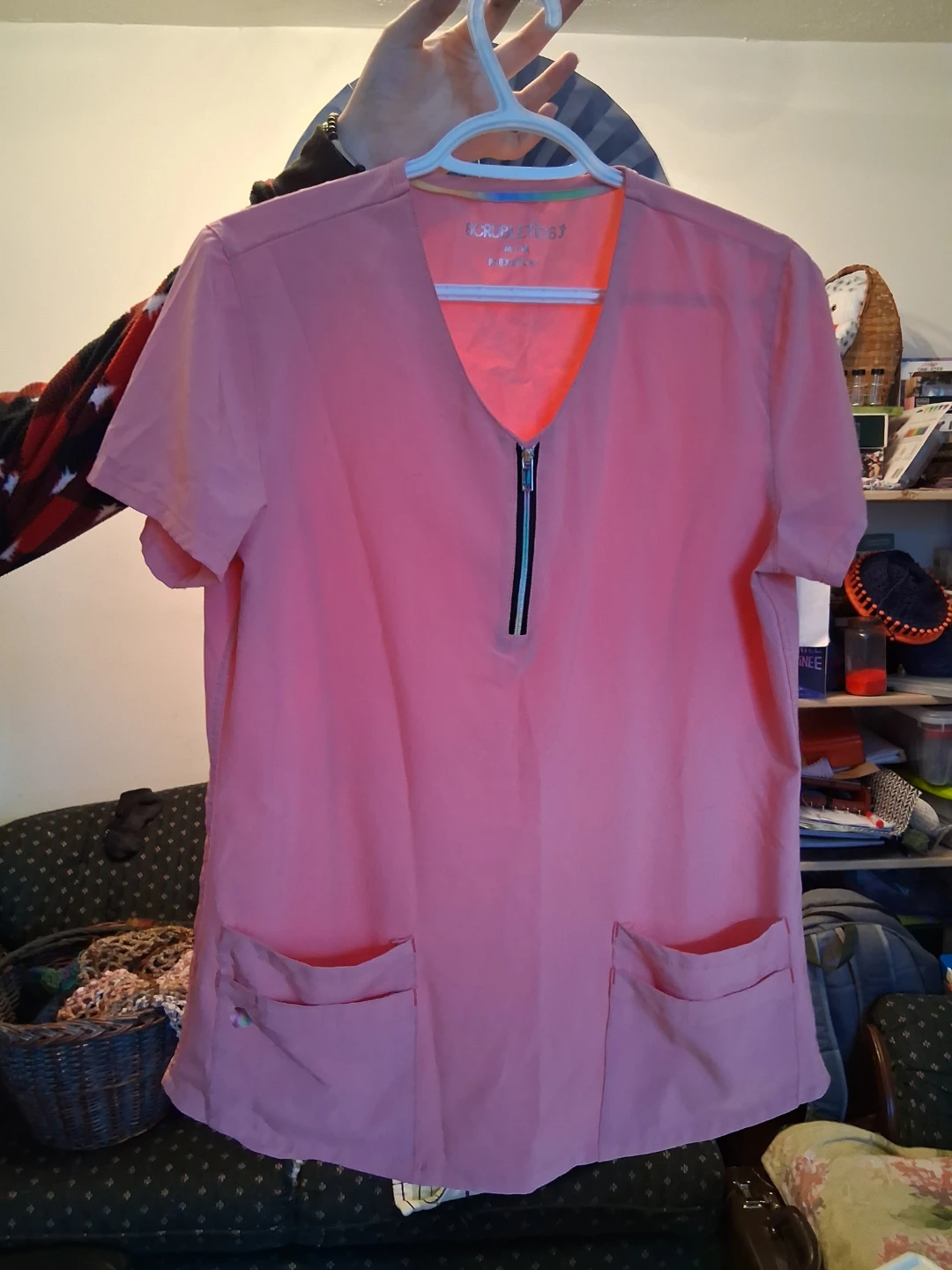 Scrubleticsy Women's Pink Scrub Top
