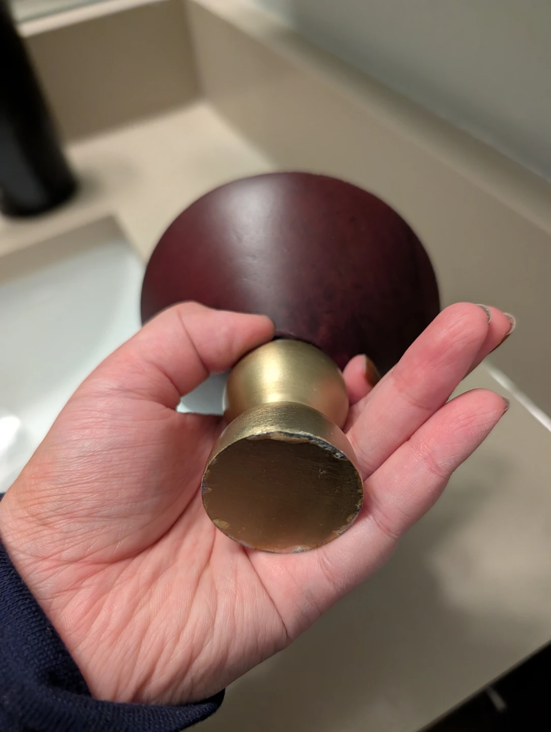 Wooden and Brass Pedestal Bowl - photo 4