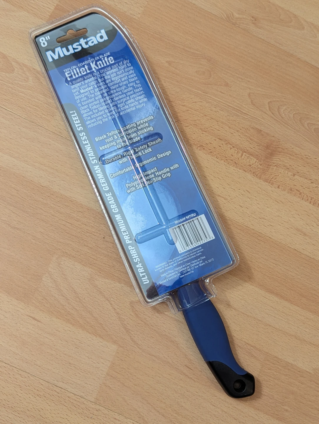 NEW Mustad 8" Teflon Coated Flex Fillet Knife with Sheath - photo 2