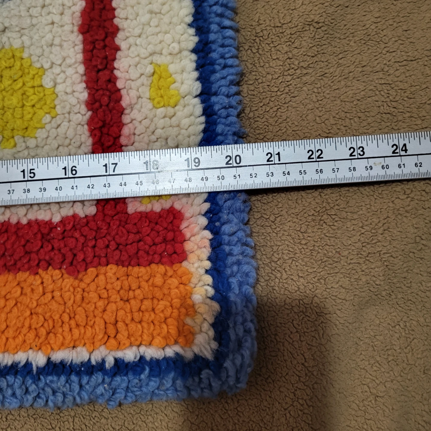 Handmade Blue Bear Latch Hook Rug - photo 3