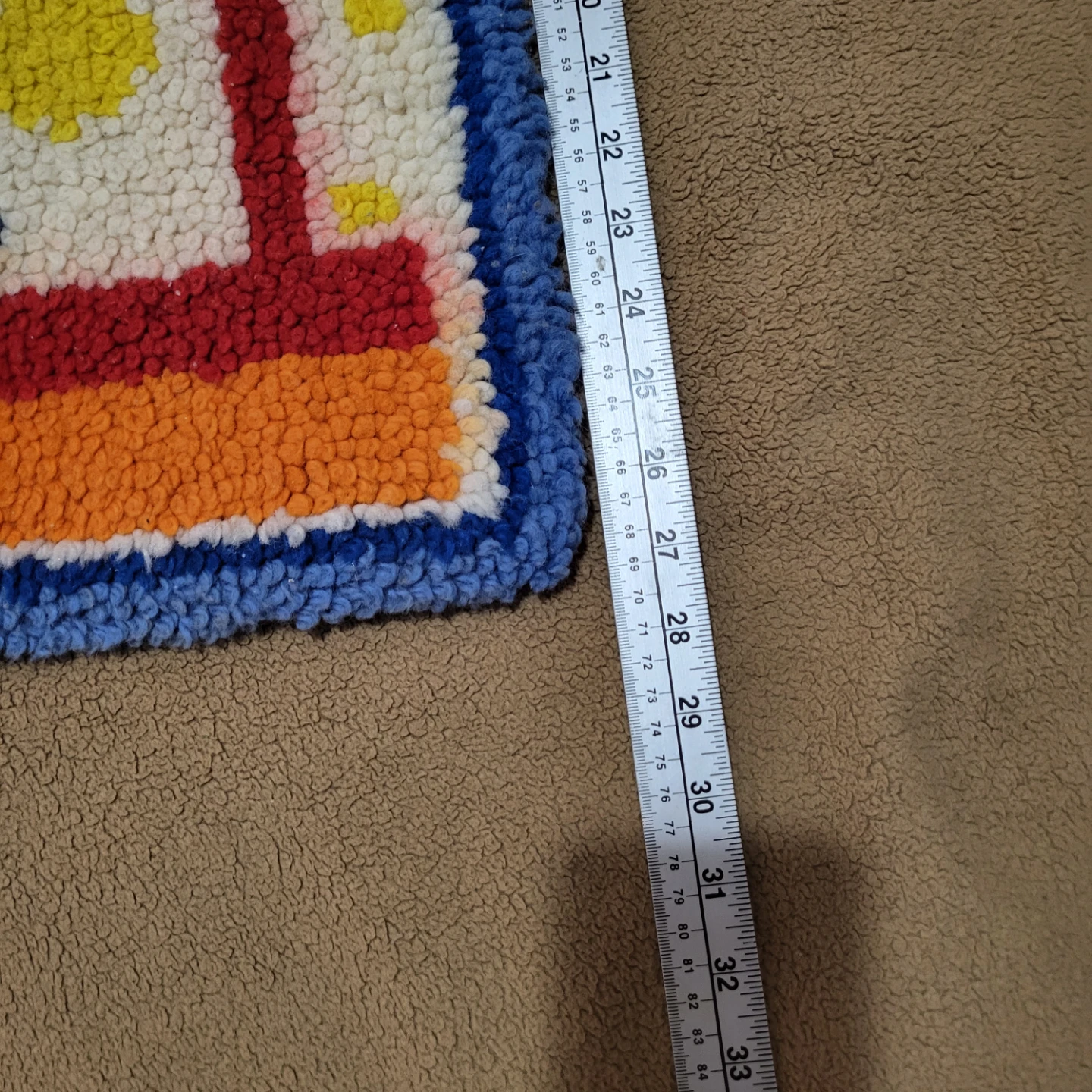 Handmade Blue Bear Latch Hook Rug - photo 4