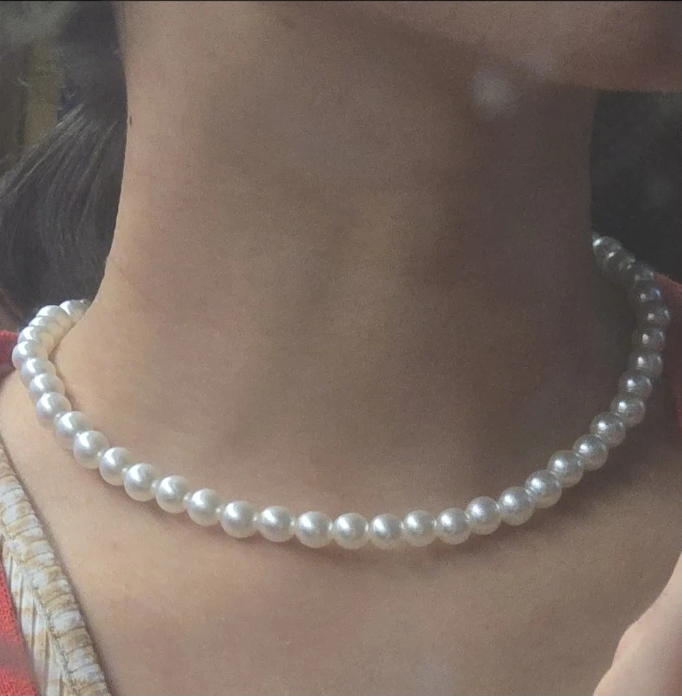 White Faux Pearl Necklace