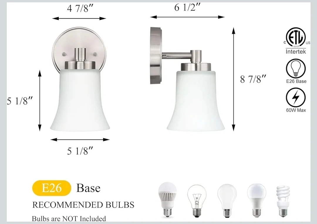 Brushed Nickel Vanity Wall Light - photo 4