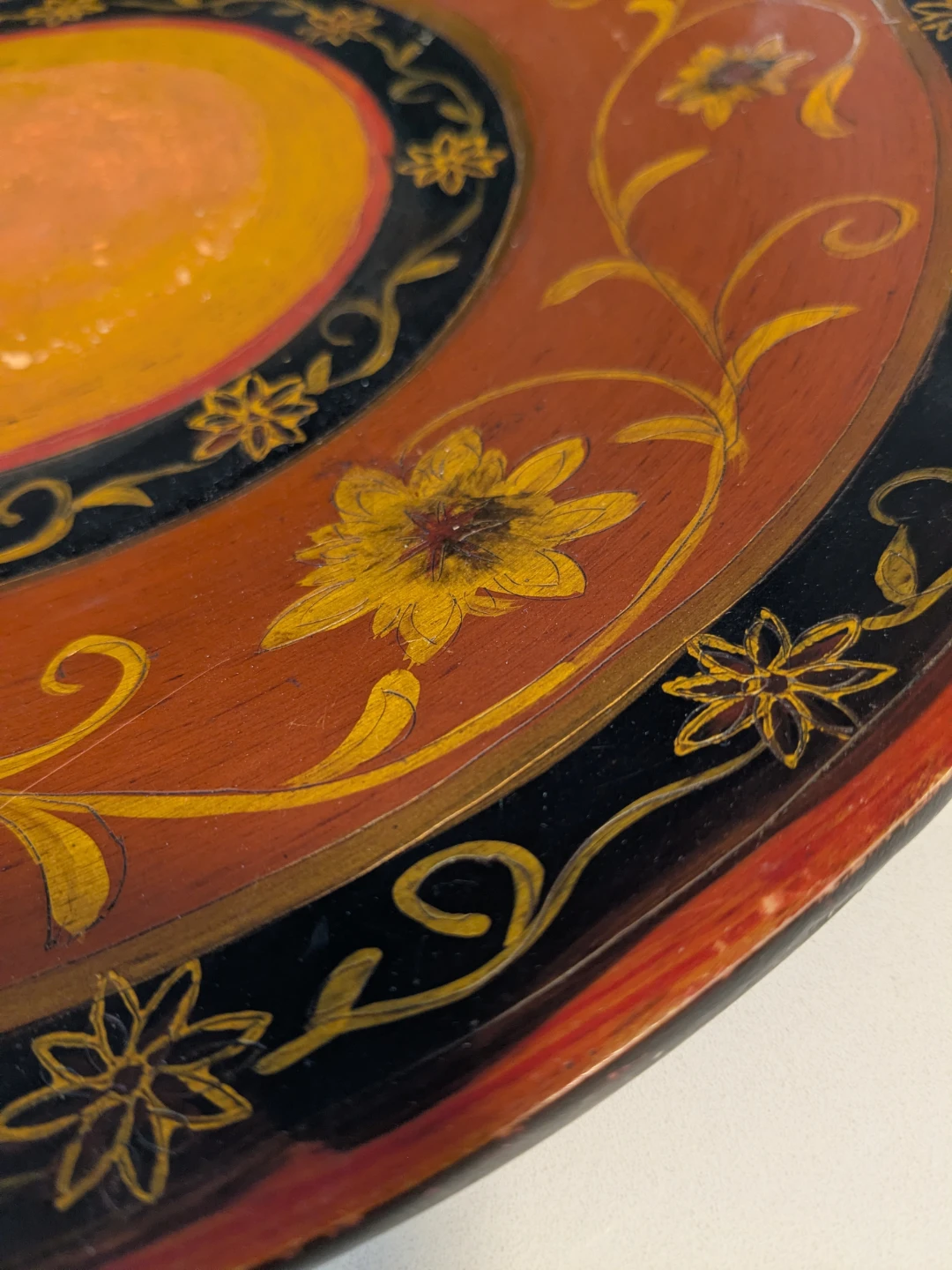 Decorative Round Side Table with Floral Design - photo 2