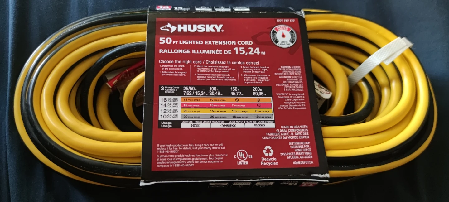 Husky 50 ft Lighted Extension Cord - photo 2