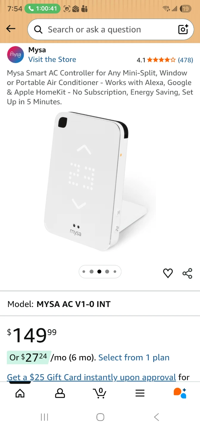 Mysa Smart AC Controller for Mini-Split, Window, or Portable AC - photo 5