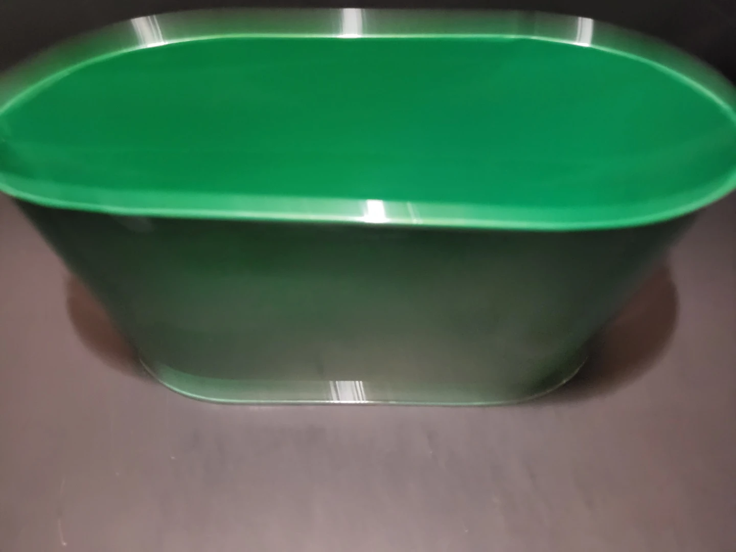Green Metal Oval Tub - 14" x 7" - photo 2
