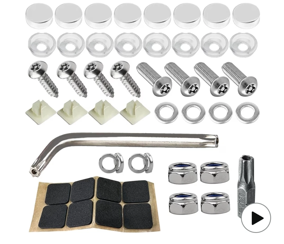 Car License Plate Screws Kit, Anti Theft Car Plate Mounting
