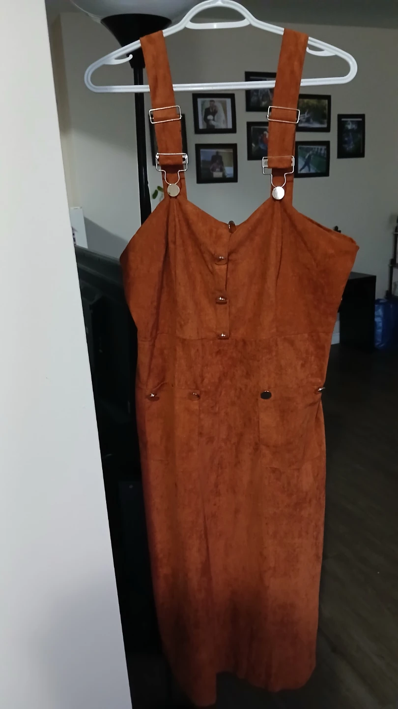 Brown Suede Overall Dress - photo 2