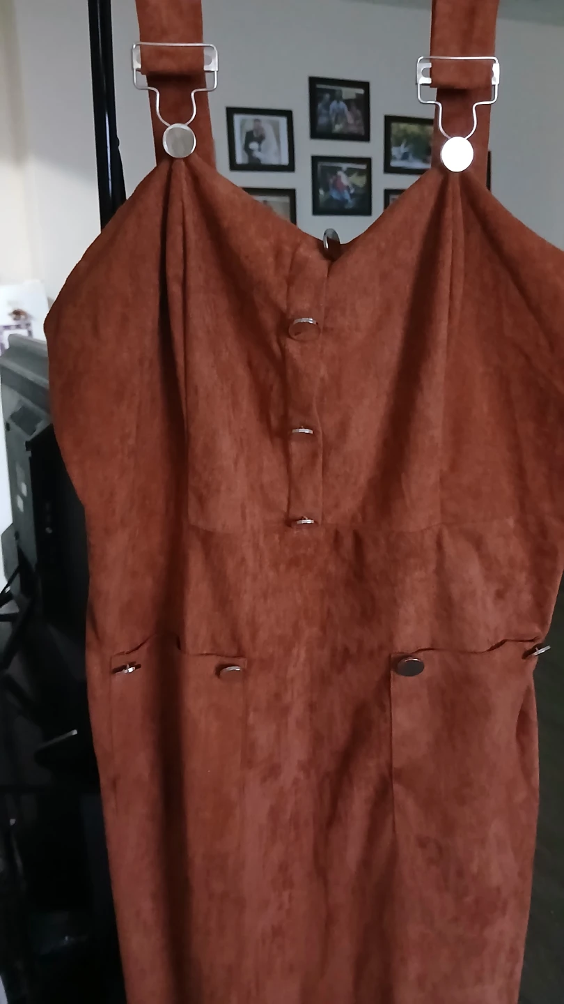 Brown Suede Overall Dress - photo 3