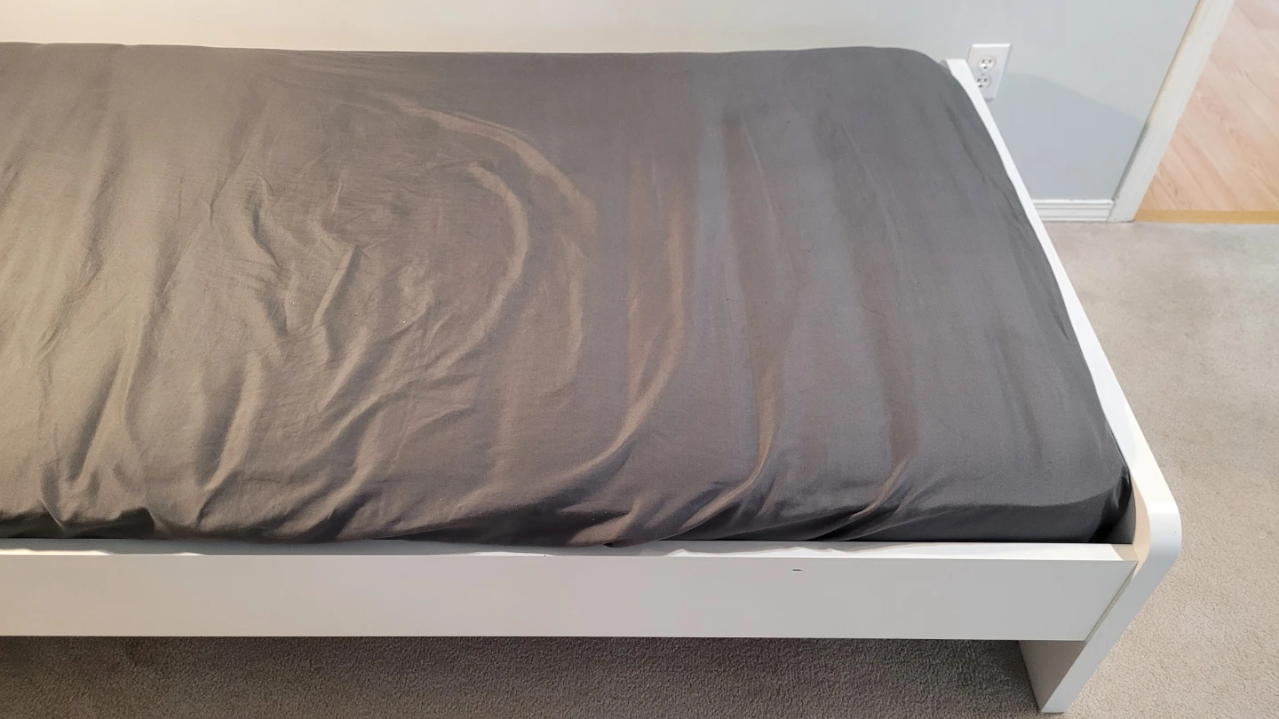 White Twin Bed Frame with Headboard - photo 4