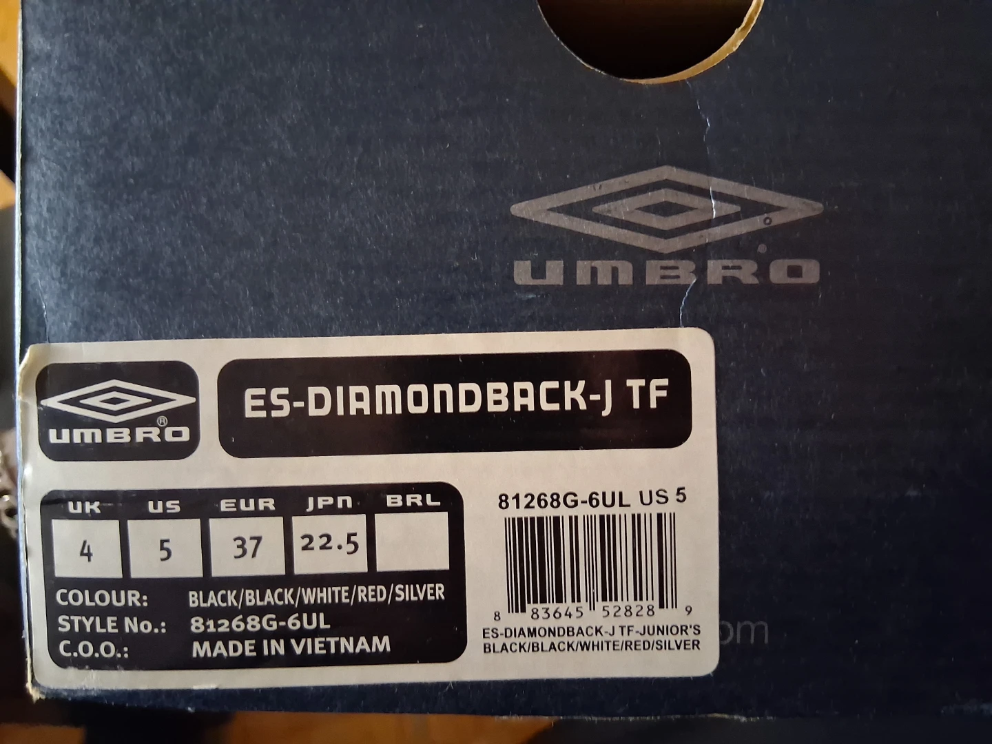 Umbro ES-Diamondback Junior TF Soccer Cleats - Size 5 - photo 4