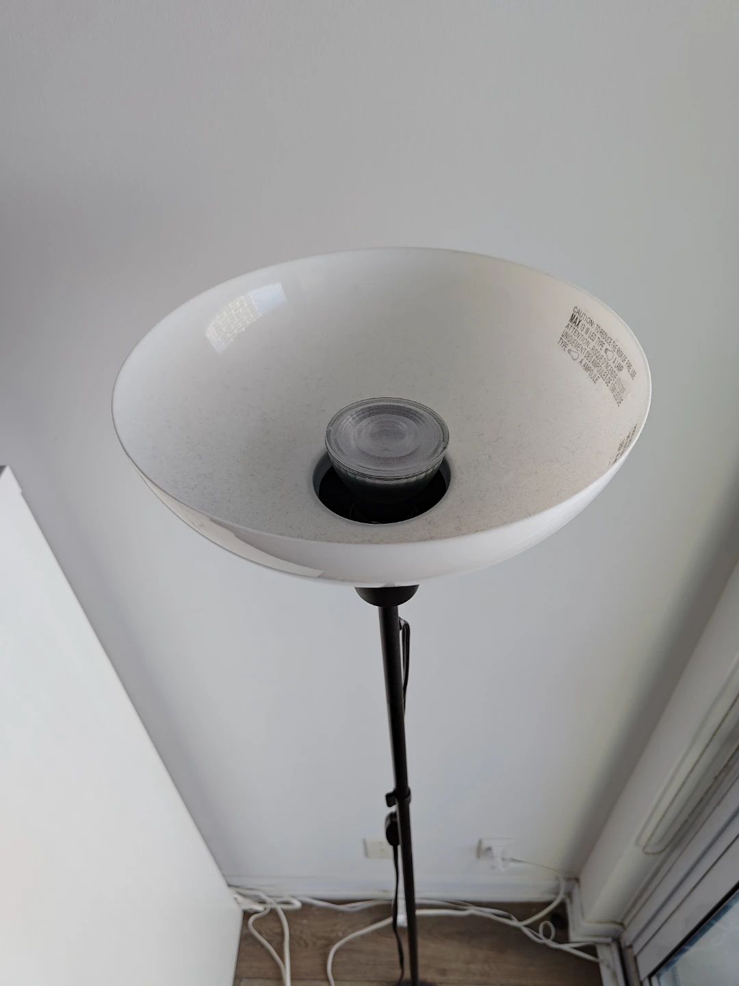 Ikea Black Floor Lamp with White Frosted Shade - photo 3