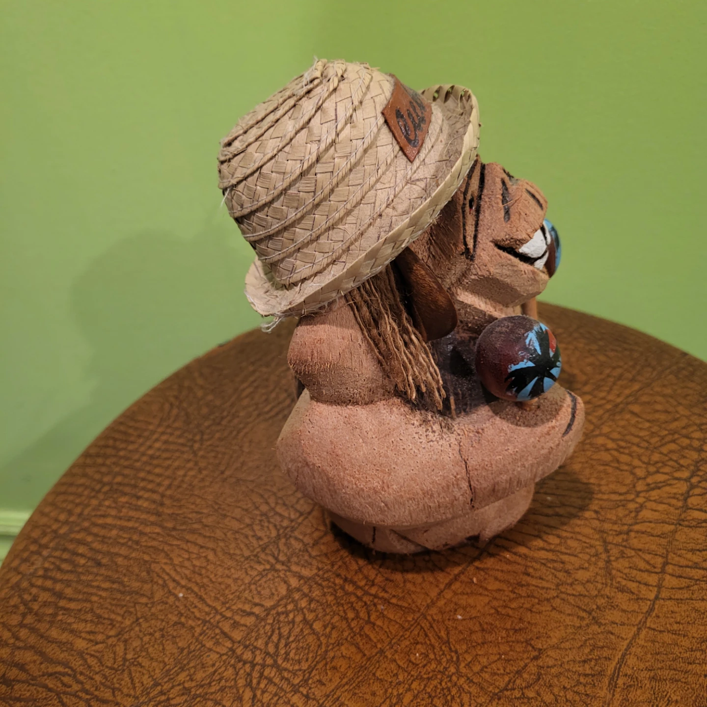 Coconut Monkey Figurine with Straw Hat - photo 4