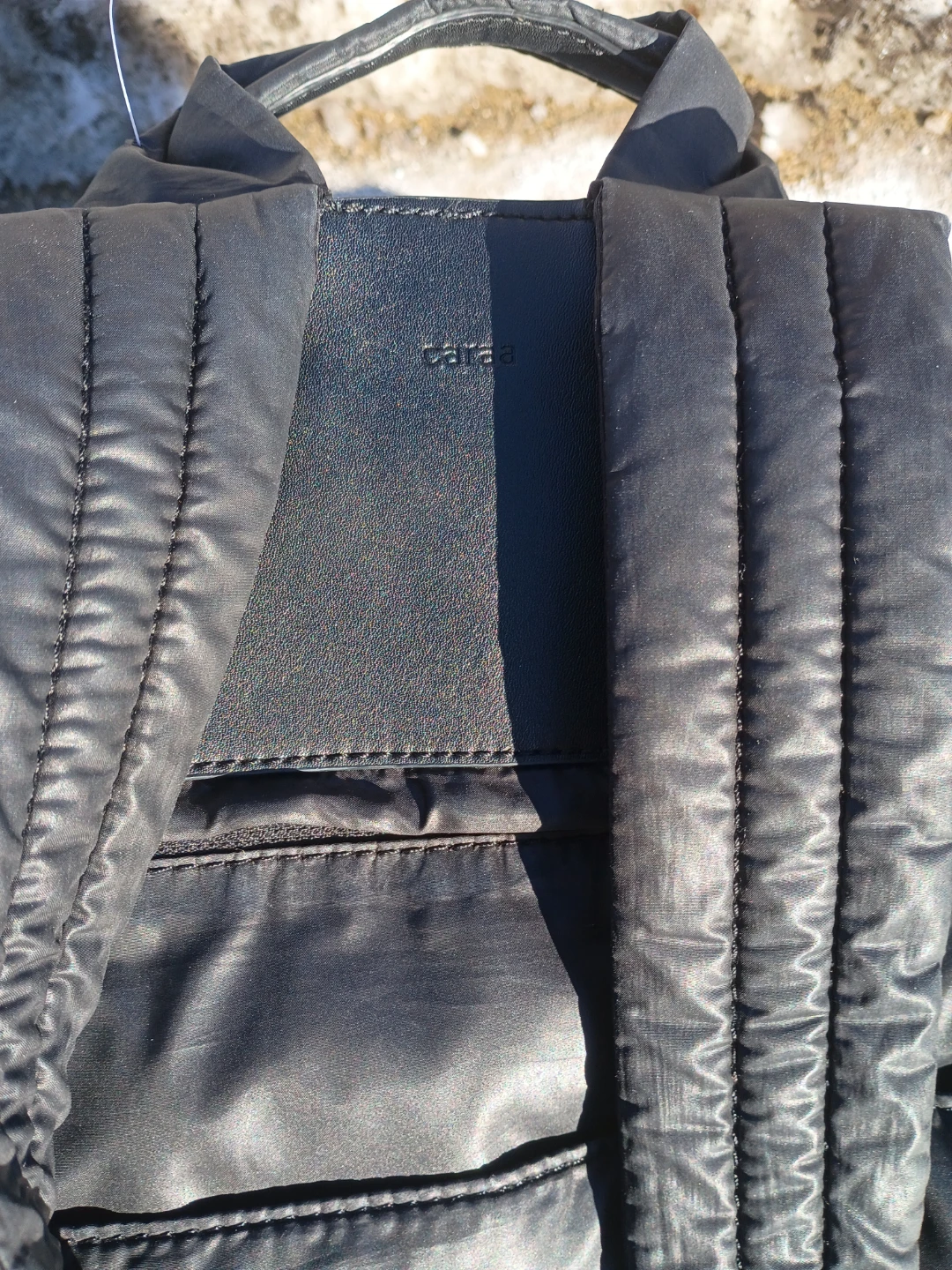 Caraa Black Nylon & Leather Backpack - photo 3