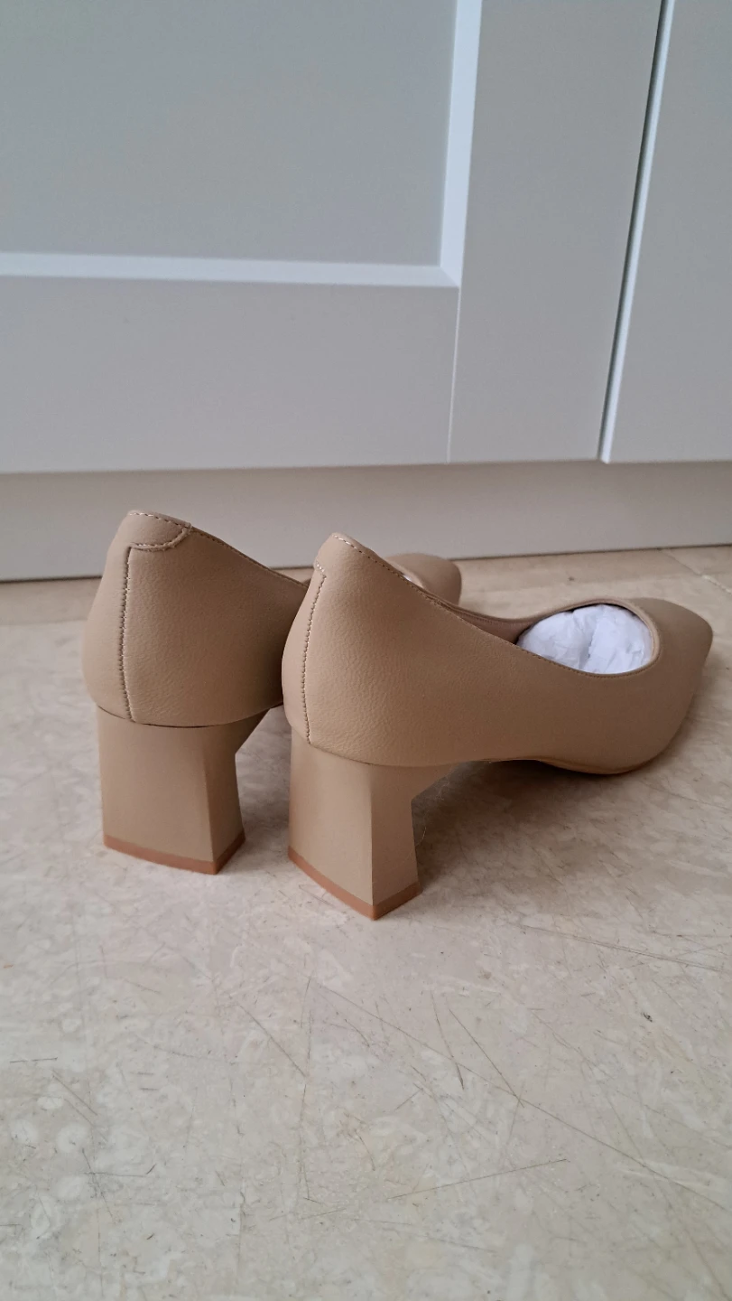 Beige Block Heel Pumps - photo 3