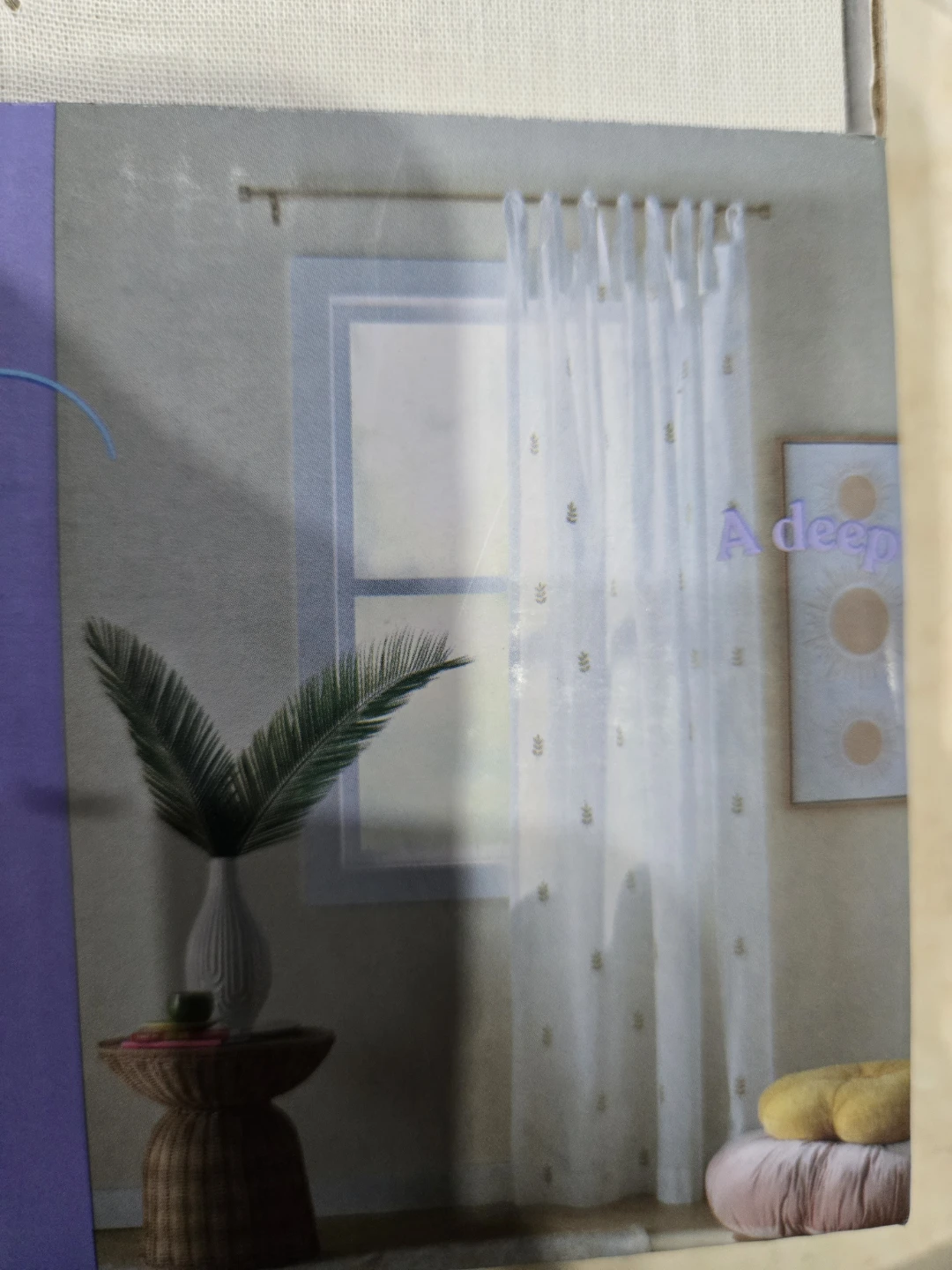 Wild Sage Leslie Embroidered Tab Top Panel 50x84 Ivory - photo 3
