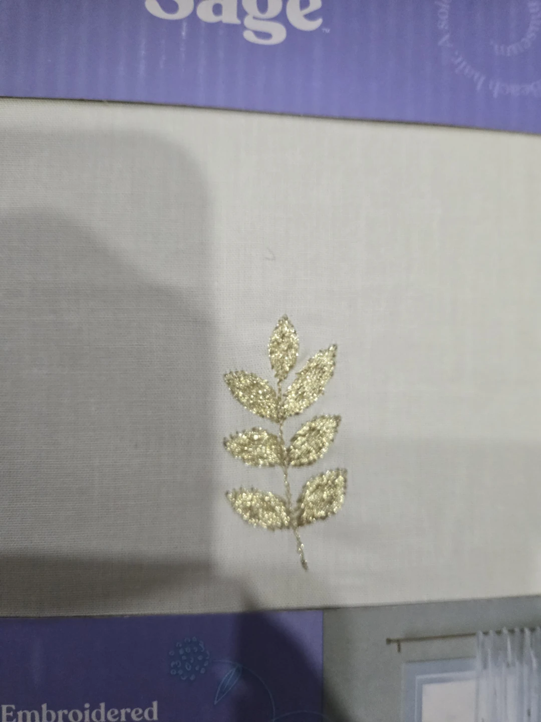 Wild Sage Leslie Embroidered Tab Top Panel 50x84 Ivory - photo 4