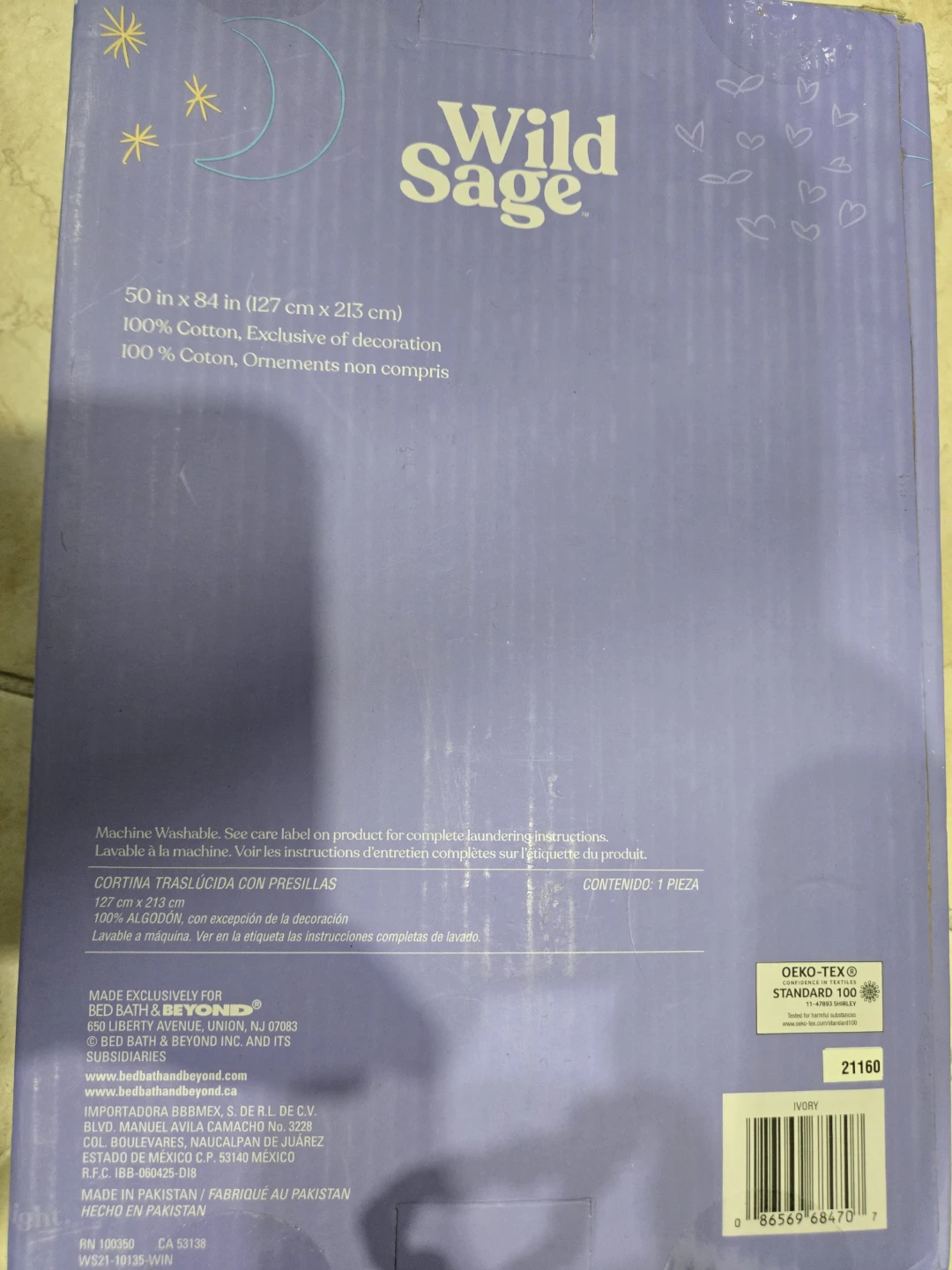 Wild Sage Leslie Embroidered Tab Top Panel 50x84 Ivory - photo 5