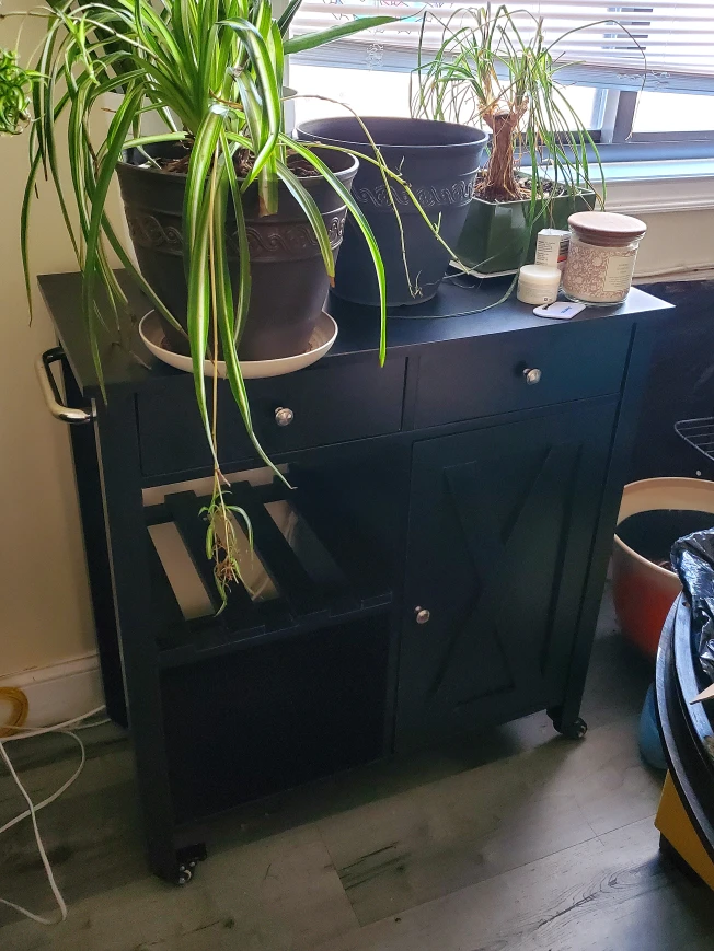 Kitchen Island Cart, Black