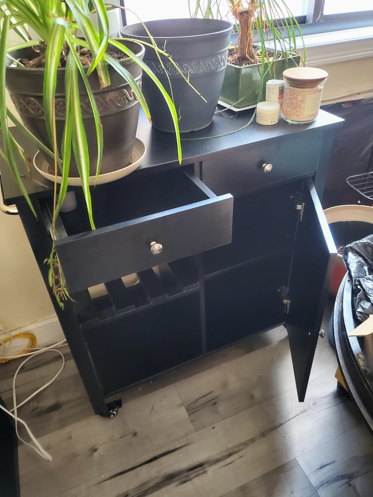 Kitchen Island Cart, Black - photo 5