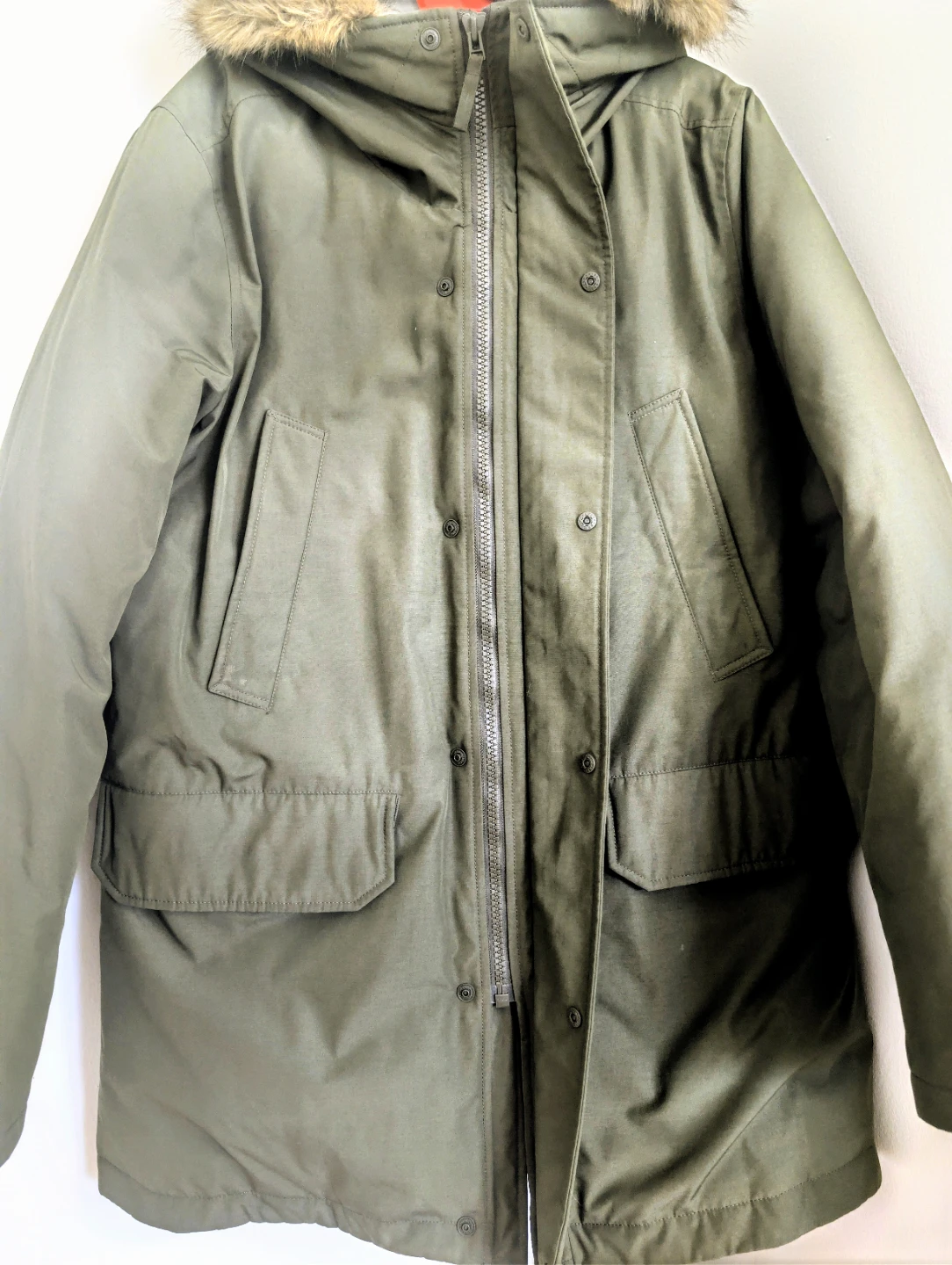 Uniqlo Down Jacket, Olive Green, Size L - photo 4