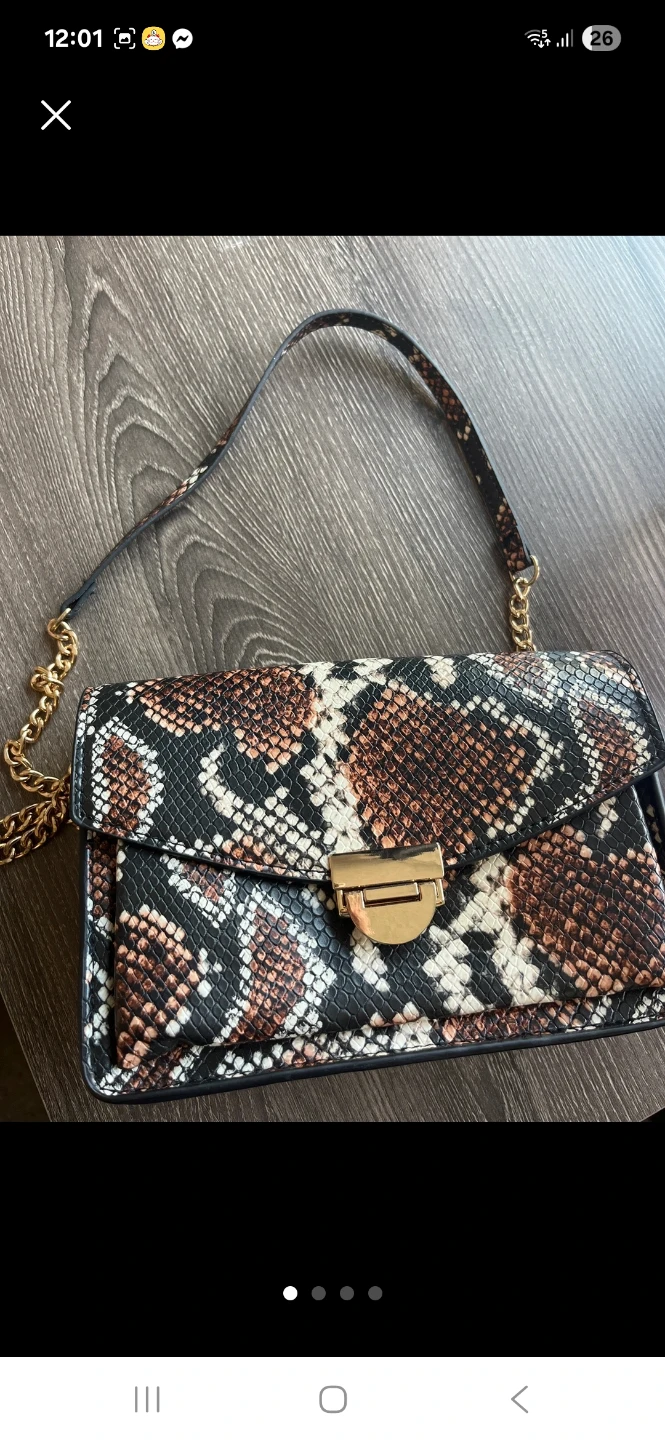 Mango Snakeskin Print Handbag
