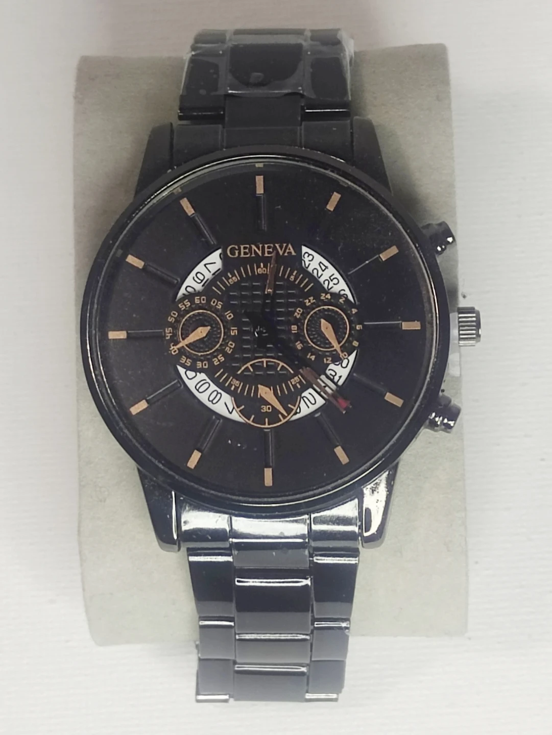 Geneva Black Stainless Steel Watch