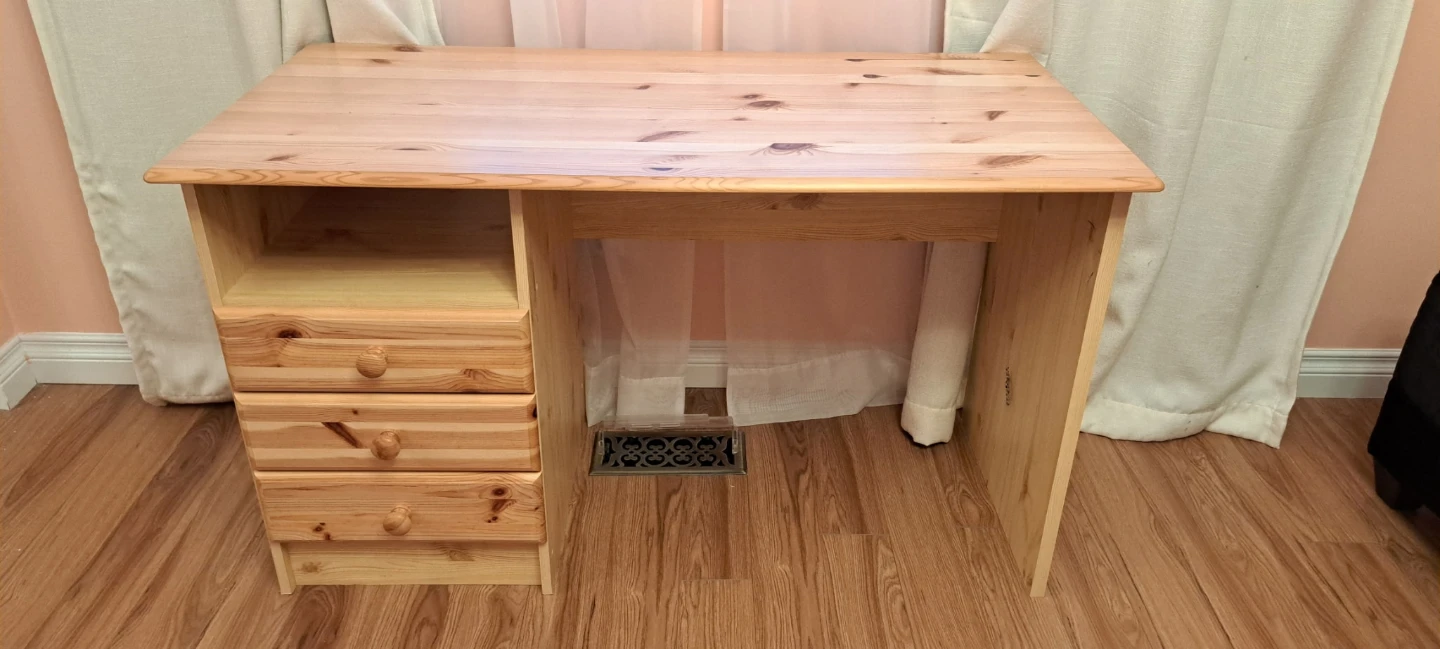 Wooden Desk with Drawers