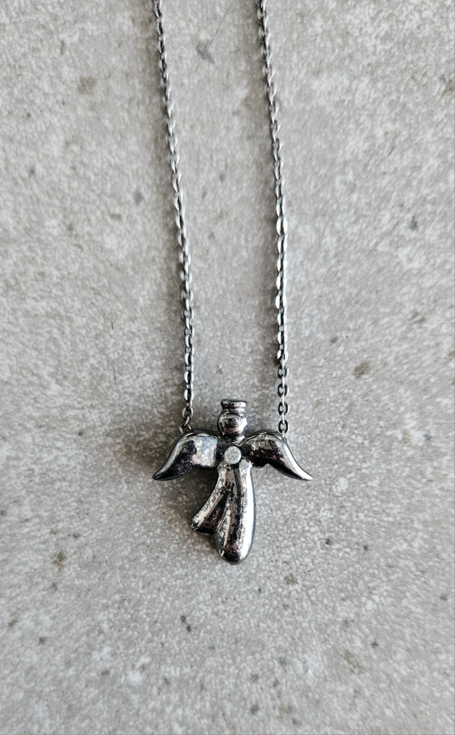 Silver angel necklace