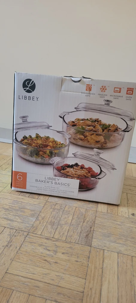 Libbey Baker's Basics 6-Piece Glass Bakeware Set - New