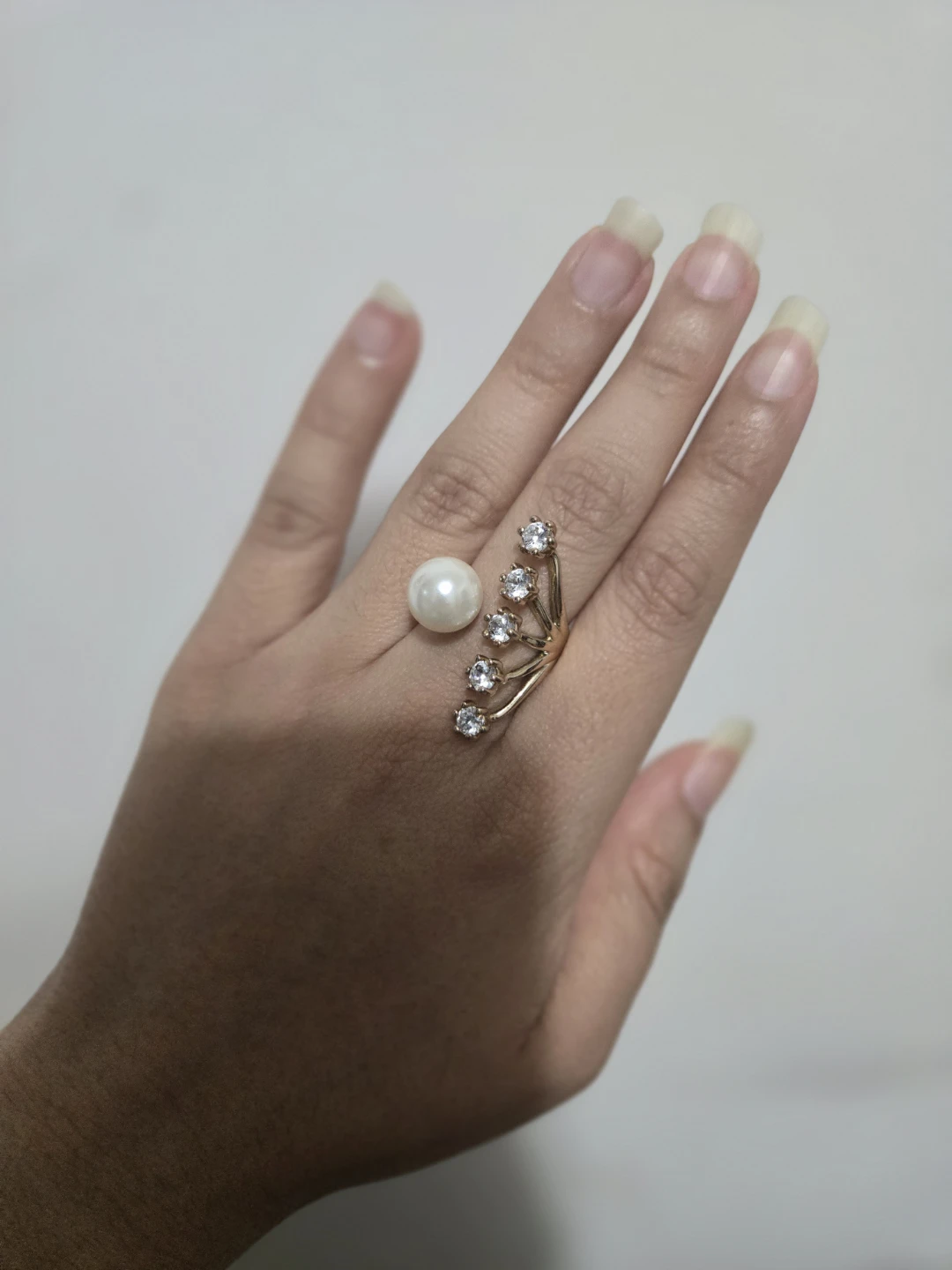 Faux Pearl and Crystal Ring - photo 2