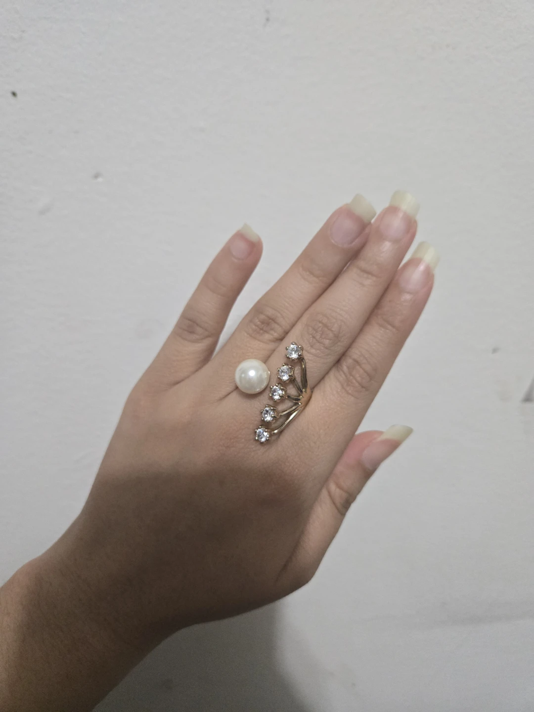 Faux Pearl and Crystal Ring - photo 3