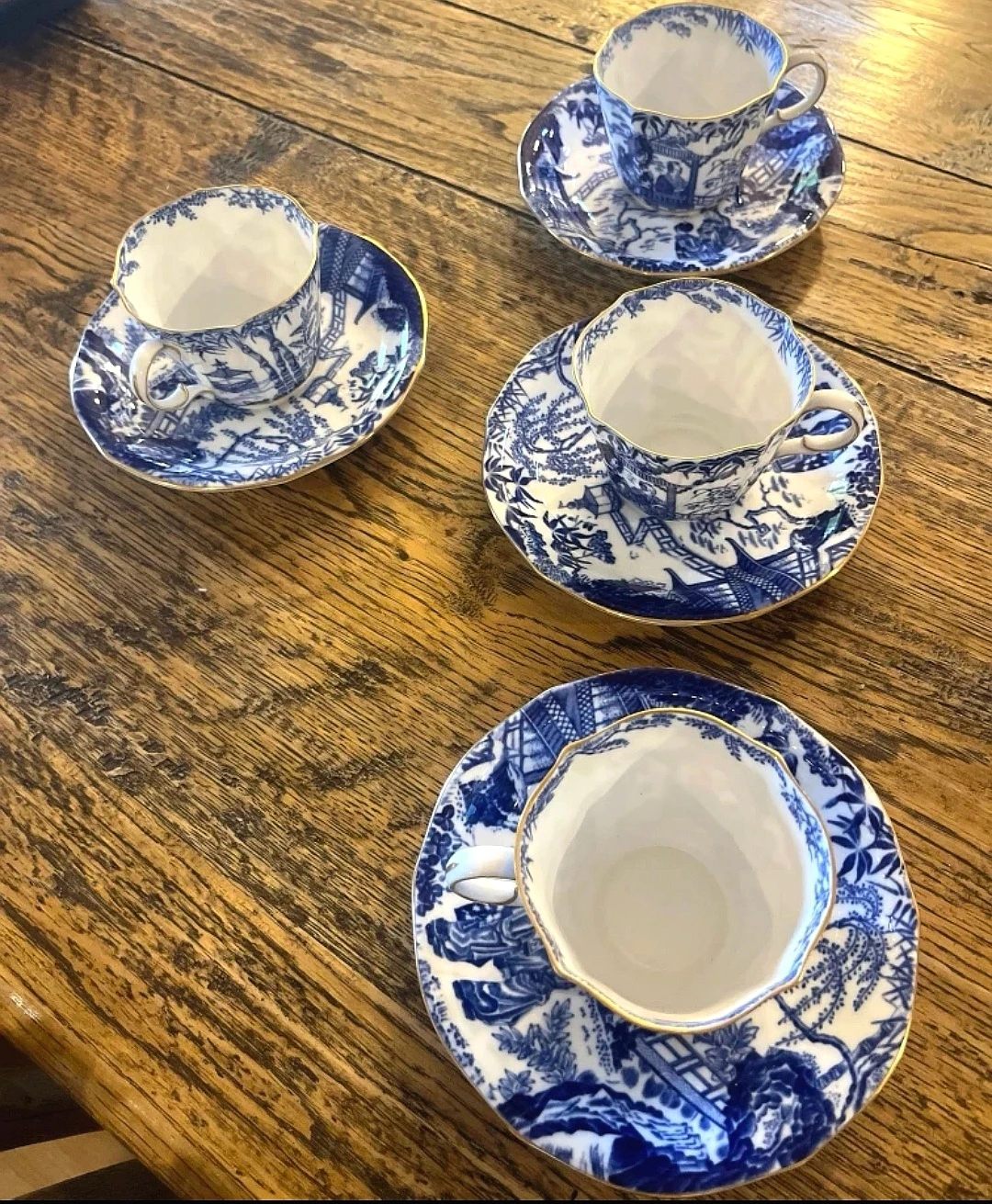 Vintage Royal Crown Derby Blue Mikado Set
