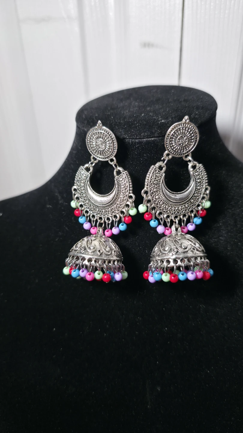 Silver Jhumka Earrings - photo 2